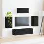Conjunto de mueble de TV 3 pcs Negro Madera de ingeniería en Muebles TV | Comprar online en Foru.es