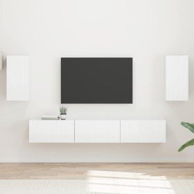 Conjunto de mueble de TV 3 pcs brillante Madera de ingeniería en Muebles TV | Comprar online en Foru.es