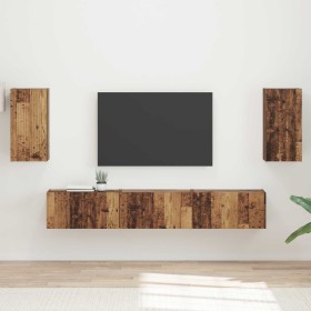 Conjunto de mueble de TV Montaje en la pared 3 pcs Madera vieja en Muebles TV | Comprar online en Foru.es