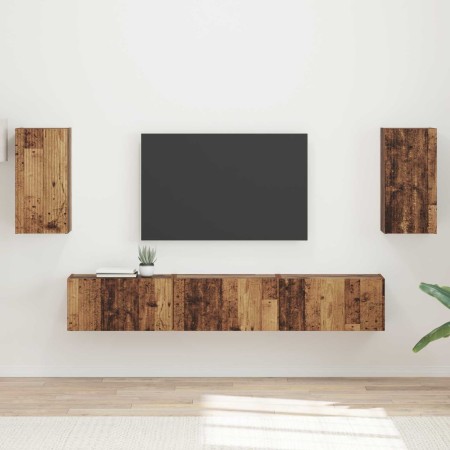 Conjunto de mueble de TV Montaje en la pared 3 pcs Madera vieja en Muebles TV | Comprar online en Foru.es