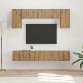 Conjunto de mueble de TV 4 pcs Negro Madera contrachapada en Muebles TV | Comprar online en Foru.es
