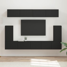Conjunto de mueble de TV 5 pcs Negro Madera de ingeniería en Muebles TV | Comprar online en Foru.es