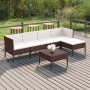 Set muebles de jardín 6 pzas y cojines ratán sintético marrón en Conjuntos de jardín | Comprar online en Foru.es