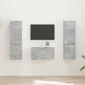 3 pcs Gris Concreto en Muebles TV | Comprar online en Foru.es