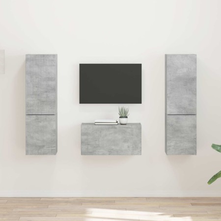 3 pcs Gris Concreto en Muebles TV | Comprar online en Foru.es