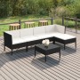 Set de muebles de jardín 6 pzas y cojines ratán sintético negro en Conjuntos de jardín | Comprar online en Foru.es