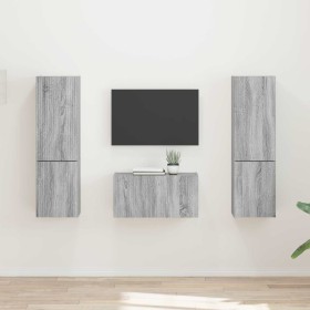 3 pcs Gris Sonoma en Muebles TV | Comprar online en Foru.es