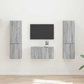 3 pcs Gris Sonoma en Muebles TV | Comprar online en Foru.es