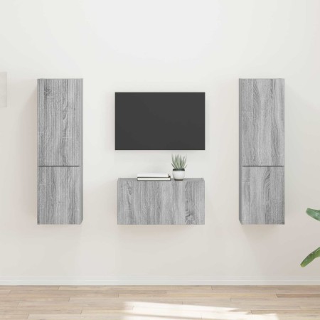 3 pcs Gris Sonoma en Muebles TV | Comprar online en Foru.es