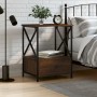 Mesita de noche madera de ingeniería marrón roble 50x41x65 cm de vidaXL, Mesitas de noche - Ref: Foro24-826091, Precio: 49,94...