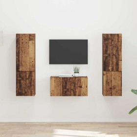 3 pcs Madera envejecida en Muebles TV | Comprar online en Foru.es