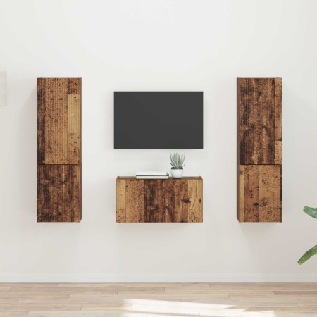 3 pcs Madera envejecida en Muebles TV | Comprar online en Foru.es