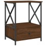 Mesita de noche madera de ingeniería marrón roble 50x41x65 cm de vidaXL, Mesitas de noche - Ref: Foro24-826091, Precio: 49,94...