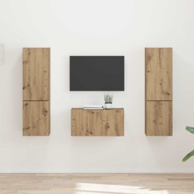 3 pcs Roble artesanal en Muebles TV | Comprar online en Foru.es