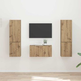 3 pcs Roble artesanal en Muebles TV | Comprar online en Foru.es