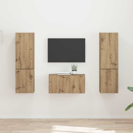 3 pcs Roble artesanal en Muebles TV | Comprar online en Foru.es