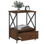 Mesita de noche madera de ingeniería marrón roble 50x41x65 cm de vidaXL, Mesitas de noche - Ref: Foro24-826091, Precio: 49,94...