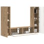 3 pcs Roble artesanal en Muebles TV | Comprar online en Foru.es