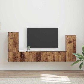 4 pcs Madera envejecida en Muebles TV | Comprar online en Foru.es