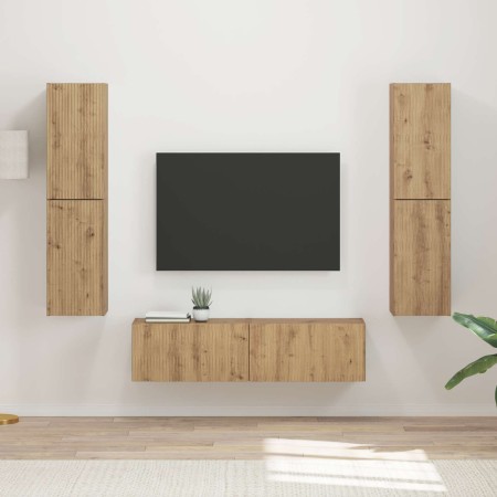 3 pcs Roble artesanal en Muebles TV | Comprar online en Foru.es