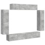 4 pcs Gris Concreto en Muebles TV | Comprar online en Foru.es