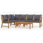 Juego de muebles jardín 5 pzas con cojines madera maciza acacia de vidaXL, Conjuntos de jardín - Ref: Foro24-3057780, Precio:...