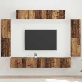 4 pcs Madera envejecida en Muebles TV | Comprar online en Foru.es