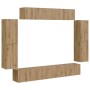 4 pcs Roble artesanal en Muebles TV | Comprar online en Foru.es
