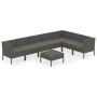 Set de muebles de jardín 8 pzas y cojines ratán sintético gris en Conjuntos de jardín | Comprar online en Foru.es
