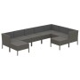 Set de muebles de jardín 9 pzas y cojines ratán sintético gris en Conjuntos de jardín | Comprar online en Foru.es
