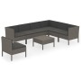 Set de muebles de jardín 8 pzas y cojines ratán sintético gris en Conjuntos de jardín | Comprar online en Foru.es