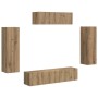 3 pcs Roble artesanal en Muebles TV | Comprar online en Foru.es