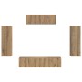 3 pcs Roble artesanal en Muebles TV | Comprar online en Foru.es