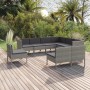 Set de muebles de jardín 9 pzas y cojines ratán sintético gris en Conjuntos de jardín | Comprar online en Foru.es