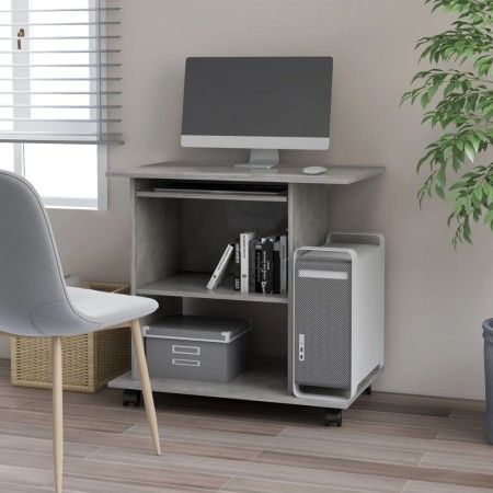 Mesa de ordenador madera contrachapada gris hormigón 80x50x75cm de vidaXL, Escritorios - Ref: Foro24-802898, Precio: 70,70 €,...