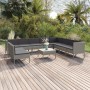 Set de muebles de jardín 11 pzas y cojines ratán sintético gris en Conjuntos de jardín | Comprar online en Foru.es
