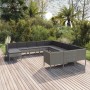 Set de muebles de jardín 12 pzas y cojines ratán sintético gris en Conjuntos de jardín | Comprar online en Foru.es