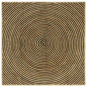 Alfombra Natural y negro 120 x 120 cm yute en Alfombras | Comprar online en Foru.es