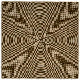 Alfombra Natural y negro 240 x 240 cm yute en Alfombras | Comprar online en Foru.es