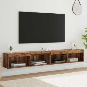 Gabinetes de pared para TV Panama 2 pcs Madera vieja en Muebles TV | Comprar online en Foru.es