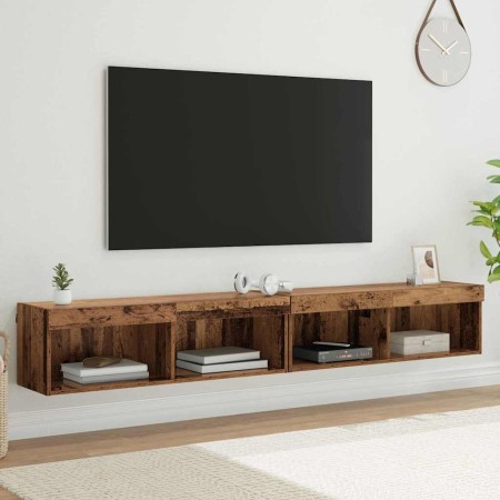 Gabinetes de pared para TV Panama 2 pcs Madera vieja en Muebles TV | Comprar online en Foru.es