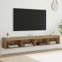 Gabinetes de pared para TV Panama 2 pcs Roble artesanal en Muebles TV | Comprar online en Foru.es