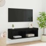 Mueble de TV Montado en la Pared Panama Roble Negro en Muebles TV | Comprar online en Foru.es