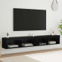 Gabinetes de pared para TV Panama 2 pcs Roble Negro en Muebles TV | Comprar online en Foru.es
