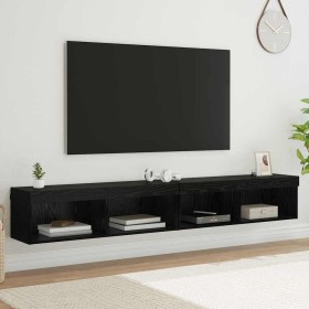 Gabinetes de pared para TV Panama 2 pcs Roble Negro en Muebles TV | Comprar online en Foru.es