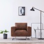 Sillón en forma de cubo de piel de ante artificial marrón en Sillones | Comprar online en Foru.es
