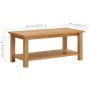 Mesa de centro de madera maciza de roble 90x45x40cm en Mesas de centro | Comprar online en Foru.es