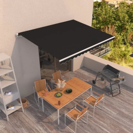 Toldo retráctil manual gris antracita 400x350 cm en Toldos | Comprar online en Foru.es