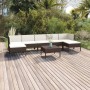 Set muebles de jardín 8 pzas y cojines ratán sintético marrón en Conjuntos de jardín | Comprar online en Foru.es