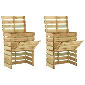 Compostadores de láminas 2 uds madera de pino 80x50x100 cm en Compostaje | Comprar online en Foru.es